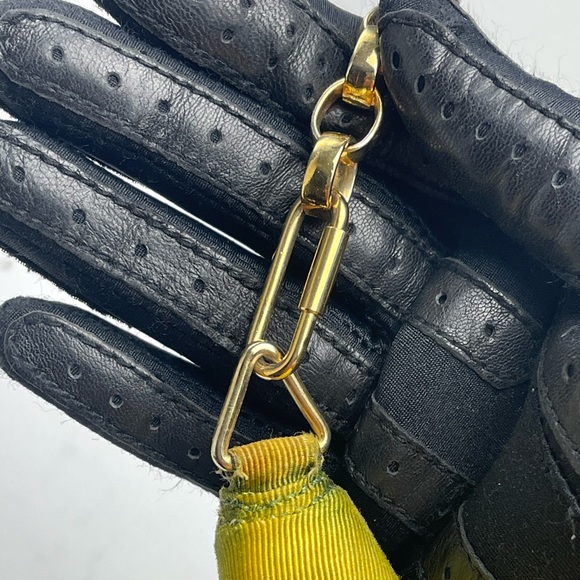 Vintage RARE Fendi Ombré Green and Yellow Canvass with Gold Chain Strap - Picture 6 of 15